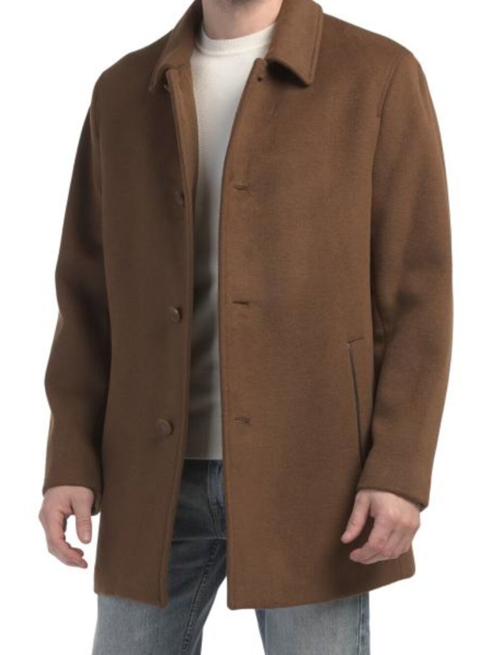 COLE HAAN Wool Blend Car Coat